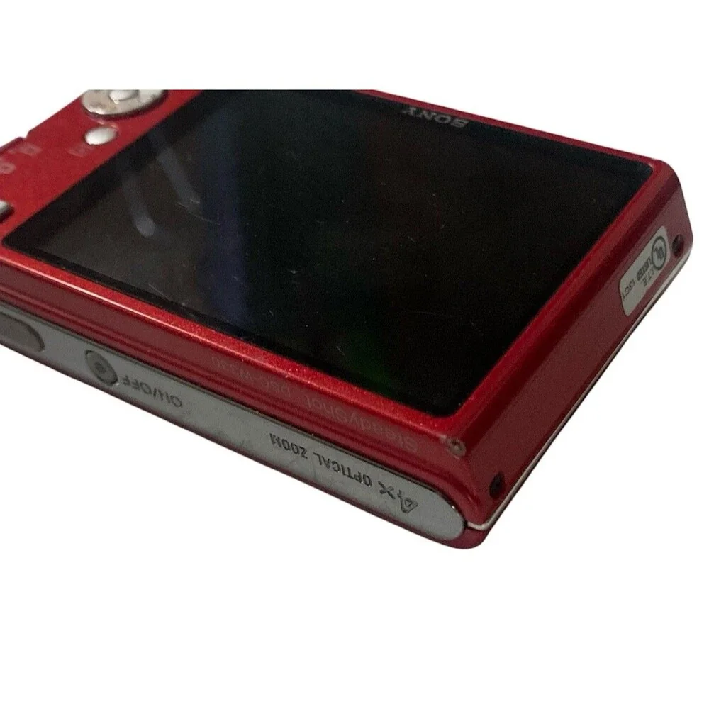 Sony Cyber-shot DSC-W330 Red 14.1MP Digital Camera Works 2 Battery Charger Case